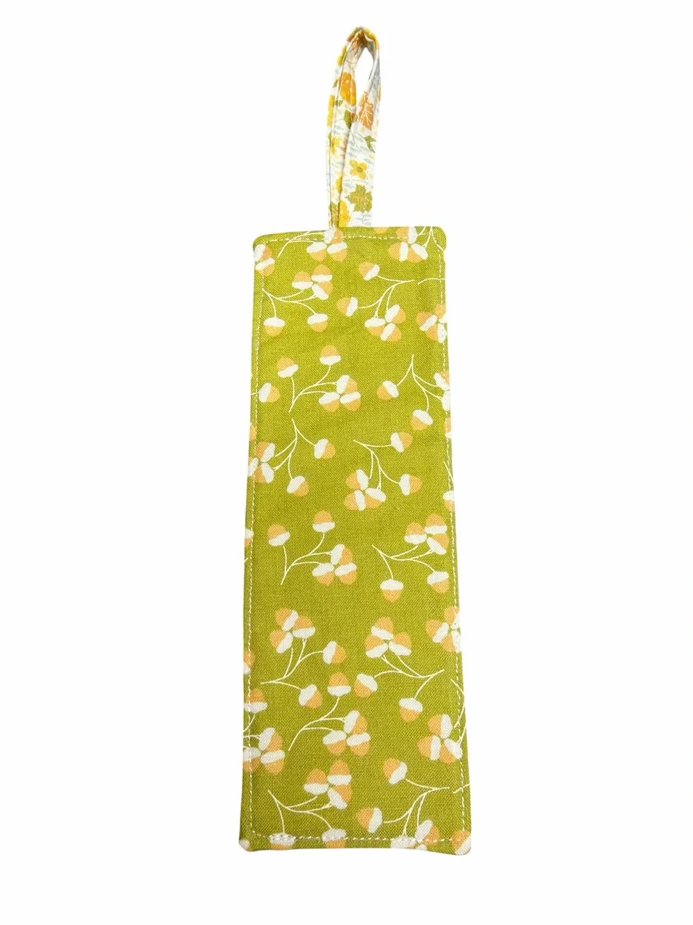 Hand Crafted Reversible Fabric Bookmark Print 7” x 2.5”